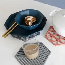 Силиконовые чашки, кружки, подушки, экологичный, практичный, скандинавский, теплоизолированный кофейный столик для напитков, чаша, подстилка, розовый/синий/серый, 16x16 см