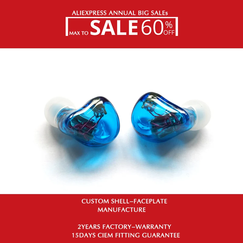 

HS AUDIO B6+ 6/12BAs Driver UIEM Balanced Armature In-Ear Monitors Noise Cancelling Custom Earphone Free Shipping