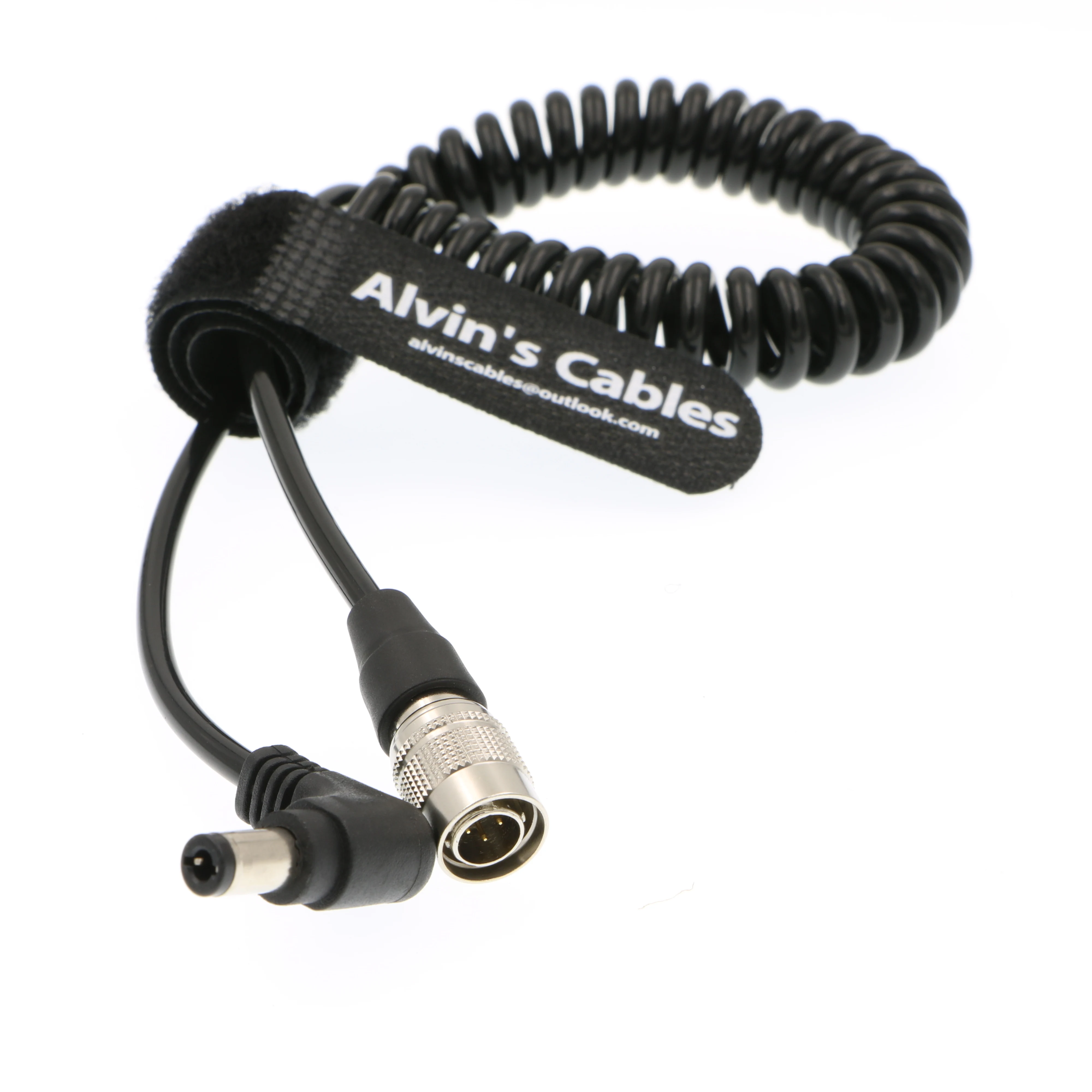 Alvins Cables 4 Pin Hirose Male to Right Angle DC Jack for Sound Devices 633//644//688 Zoom F8 Blackmagic Cinema Camera 4K