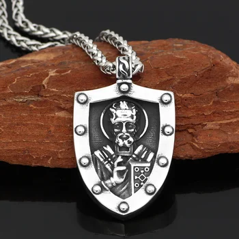 

saint nicholas protect us Amulet Protection PENDANT NECKLACE Stainless Steel