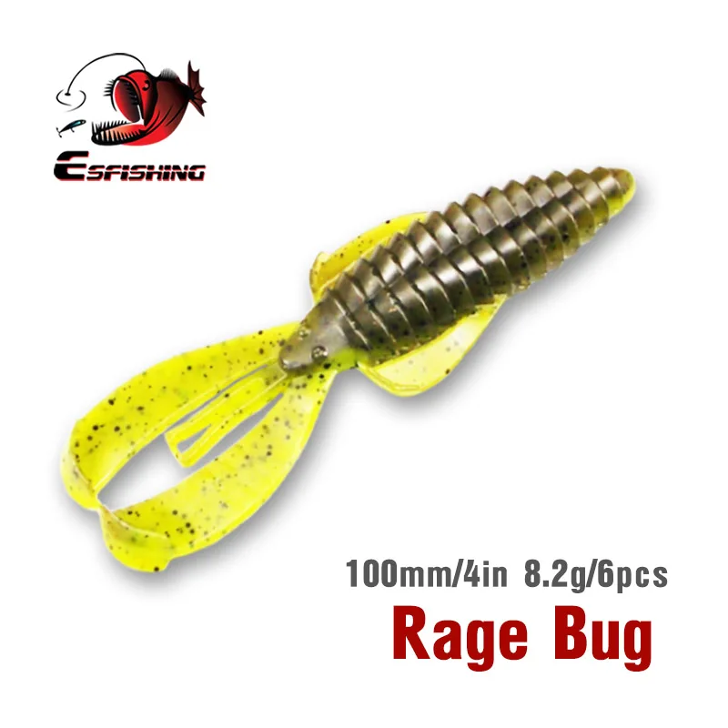 KESFISHING приманки новый Rage ошибка Craw 100 мм 8 2g 6 штук рыболовная приманка мягкие Leurre