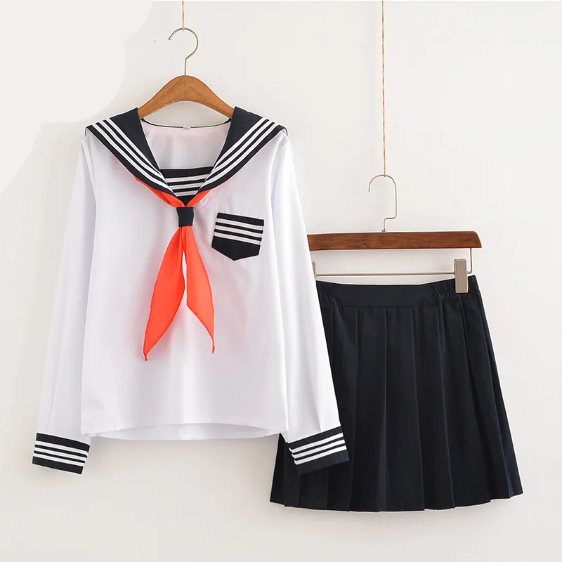 Black School Dresses Jk Uniforms Sailor Suit Anime Japanese School Uniform For Girls High School Students Pleated Skirt With Bow