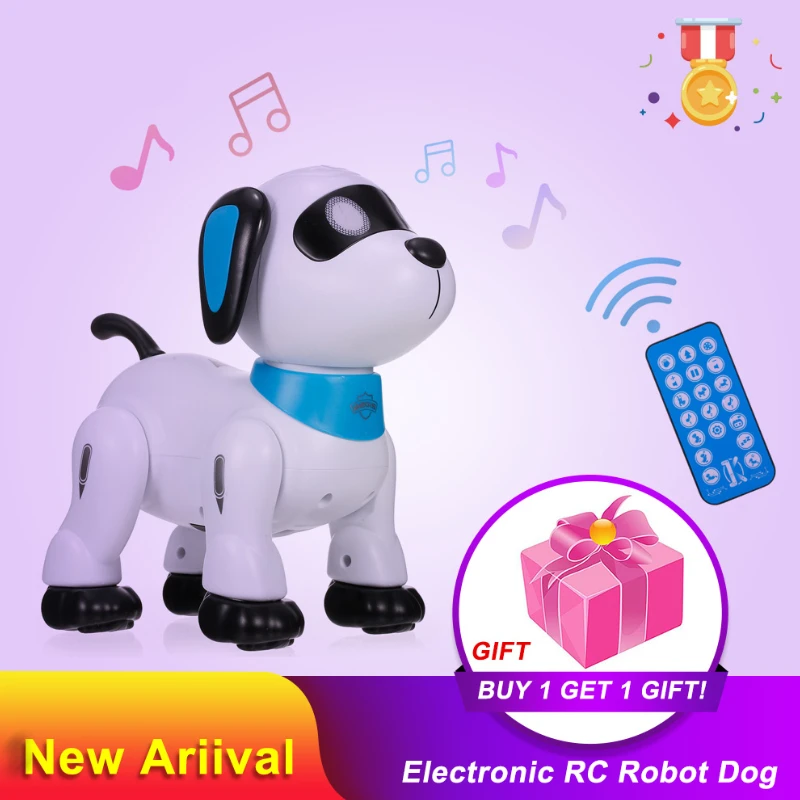 LE NENG-Perro Robot electrónico K21 para niños, juguete de Perro Robot con Control remoto, música, Control por voz, juguete bailarín, regalo de cumpleaños