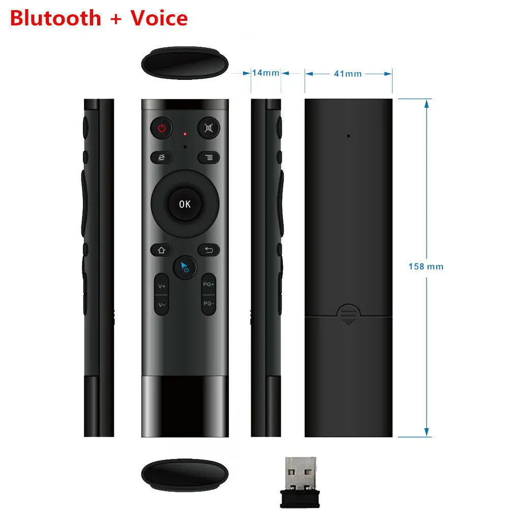 CA сток Q5 USB 2,4 ГГц wifi голосовой пульт дистанционного управления воздушная мышь с usb-приемником для Smart tv - Цвет: Type 1