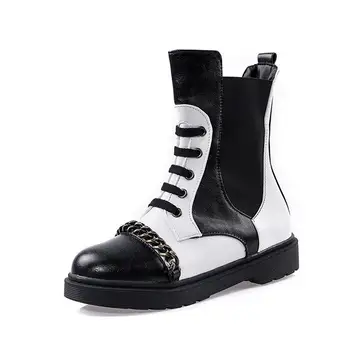 

2019 New Women's High Heels boots Suede Shoes woman Round head Color matching Lace up fashion Women's Winter boots Size 34-43