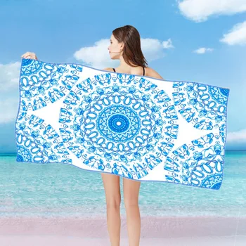 

80*160cm Absorbent Microfiber Large Beach Towel for Adult FlowerPrinted Women Swimwear Beach Cover Bathroom Big Bath Towel Mats