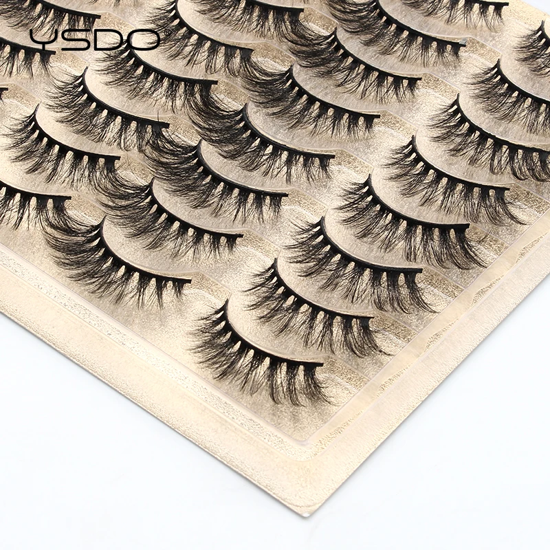 Natural Mink False Eyelashes Dramatic Fluffy 3D Lashes