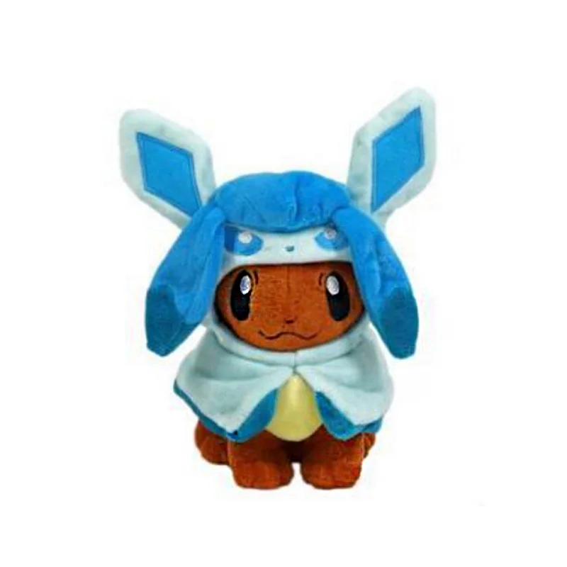 19-22 см 8 дюймов Аниме Eevee пончо Umbreon Espeon Jolteon Vaporeon Sylveon Flareon плюшевые игрушки мягкие чучела милый мультфильм дети игрушки