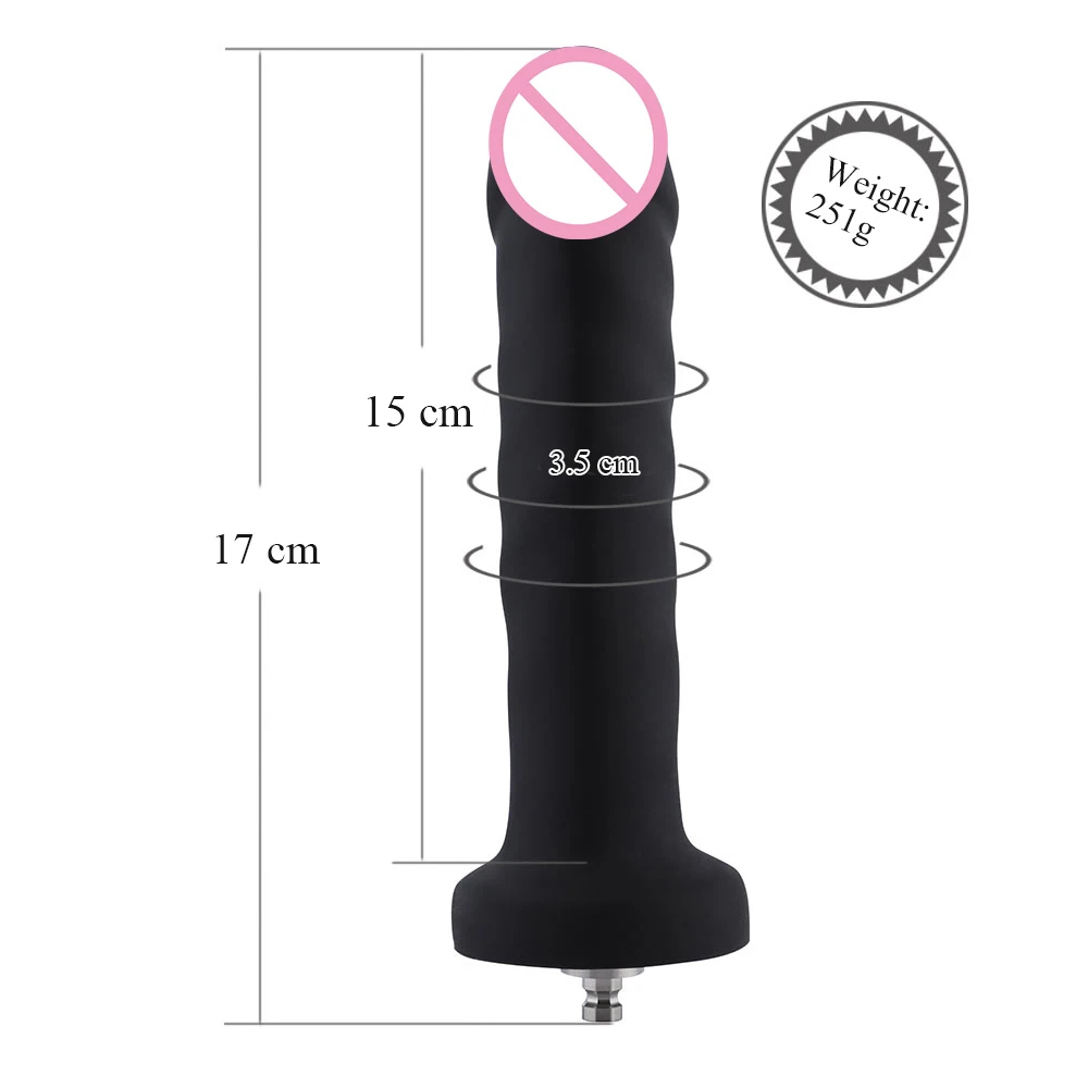 17cm Soft Silicone Dildo For Female Masturbation Black Toys Diameter 3.5cm Realistic Dildos For Women HISMITH