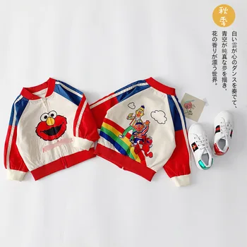 

Hot Sale Spring And Autumn Cardiga Button Sweater Jacket Sportswear Cartoon Cotton Long Sleeved Children's Boy's Fashion Coat