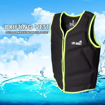 

Durable Outdoor Canoeing Buoyancy Adult Neoprene Rescue Sea Fishing Vest Fishing Life Jacket Detachable Black Floating Jacket
