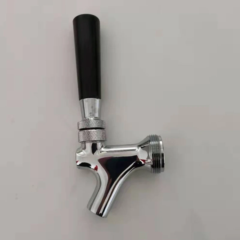 Home Brew Draft Beer Faucet Adjustable Beer Tap Faucet with Flow Controller Chrome Plating Shank with Thread Ball Lock