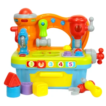 

Musical Building Tools Workbench Toy ,for Kids Construction Work Bench Building Tools, with Sound Effects and Lights Engineering