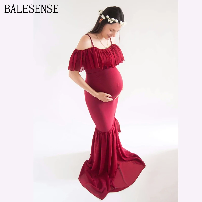 

Sexy Off Shoulder Maxi Maternity Gown Mermaid Maternity Dresses For Photo Shoot Pregnant Women Pregnancy Dress Photography Props