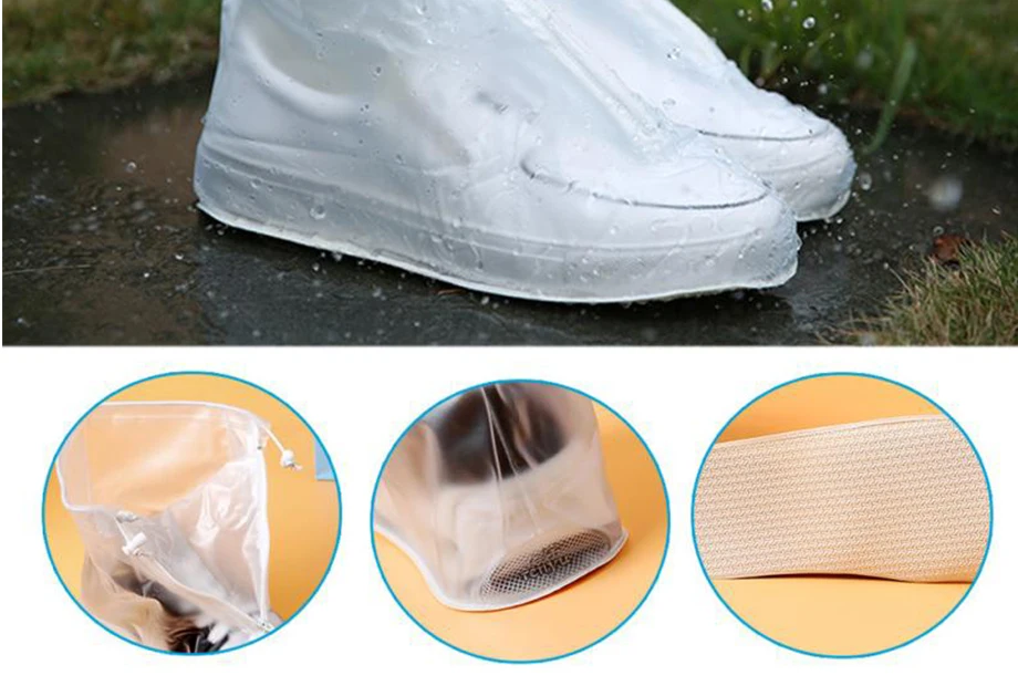 1 Pair Of PVC Waterproof Shoe Covers Reusable Overshoe Thickening Unisex Non-slip Rain Boots Set Fishing Waterproof Rain Boots