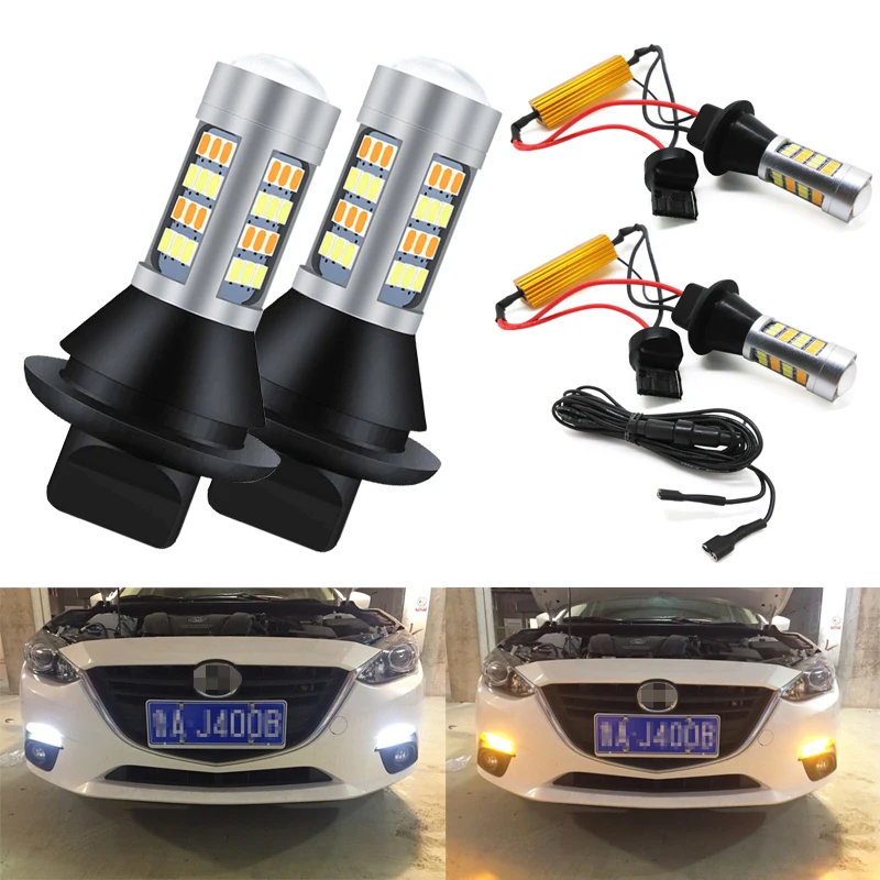1set LED Turn Signal Bulb+Daytime Running Light Car DRL WY21W T20 PY21W