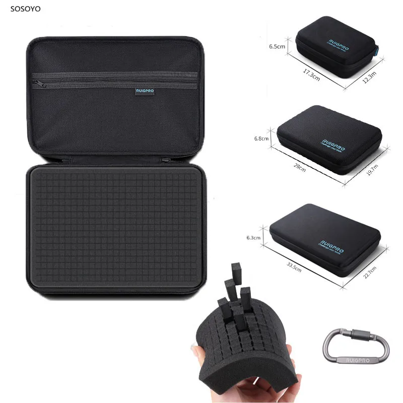 Bolsa de Armazenamento para Câmera Gopro Bolsa de Viagem Portátil à Prova de Choque Caixa Protetora para Gopro Xiaomi yi Sjcam Dji Osmo