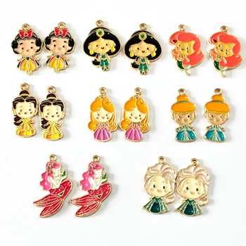 

Wholesale Newest 30pcs/lot Small Zinc Alloy Princess Charms For DIY Jewelry/Handmade Earring Making