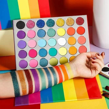 

Travel Eyeshadow Palette Beginner Party Glitter Matte Cosmetic Casual Makeup Tool Professional Home Wedding Rainbow 35 Colours