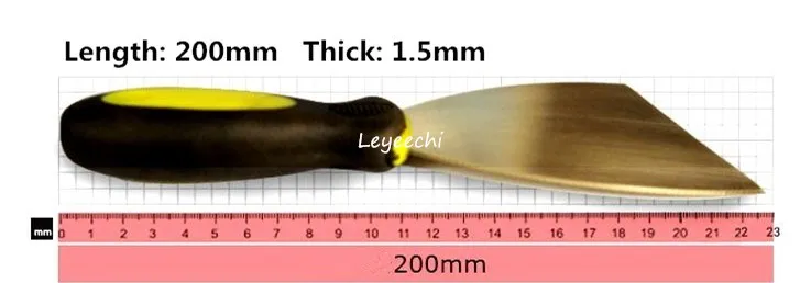 1pcs/lot 40*200mm, Thick1.5mm Brass Putty Knife with Plastic Handle , Non sparking Scrapers,Safety Hand Tool