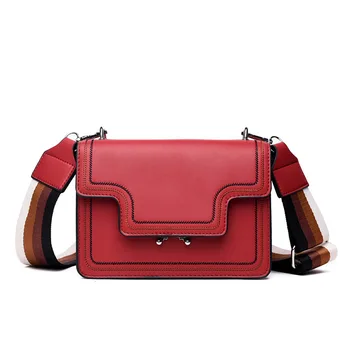 

Women'S Wide Shoulder Strap Small Bag Women'S Embroidered Handbags Women'S Shoulder Messenger Bag Red