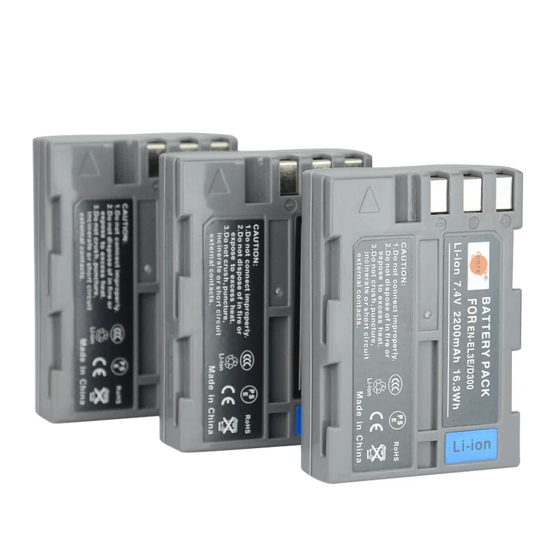 3 шт. 2200 мАч 7 4 V DSTE EN-EL3E ENEL3 D300 цифровой аккумулятор DSLR 1 * Зарядное устройство для Nikon
