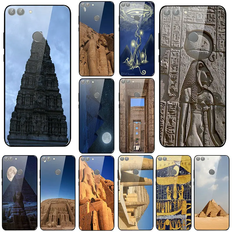 Eye Of Horus Ancient Egypt Pyramids Tempered Glass Phone Cases for Huawei Honor 6X 8 8A 9 10 P20 P30 Smart Pro Lite Bags | Мобильные