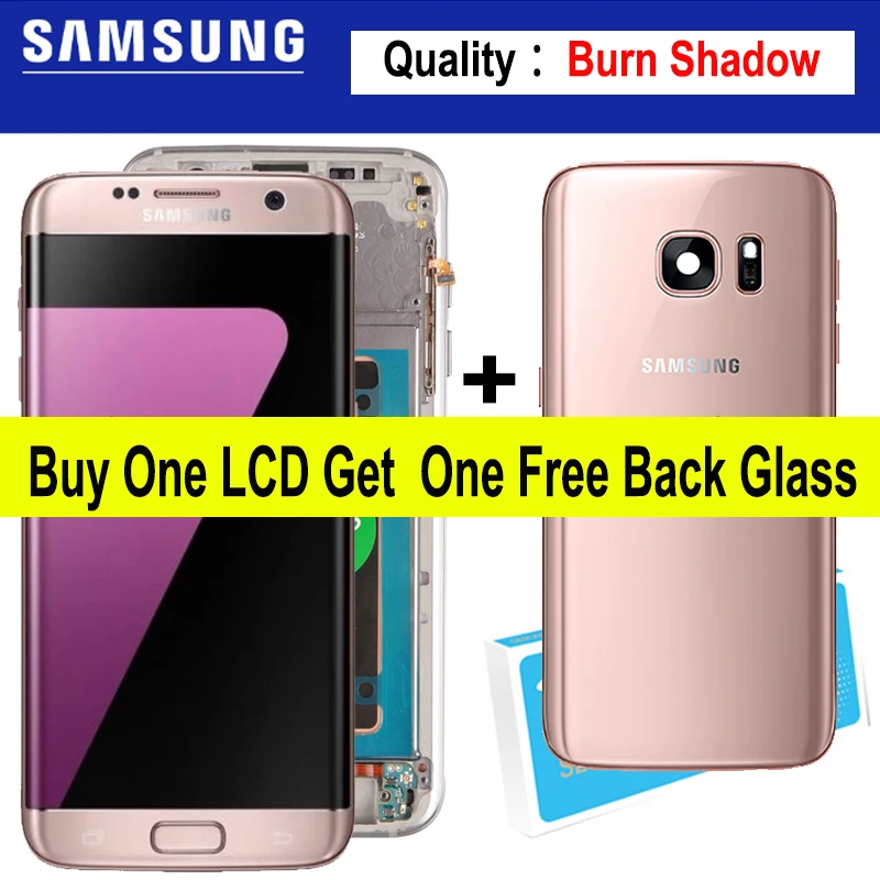 

5.5'' Display with the Burn-Shadow LCD for SAMSUNG Galaxy S7 edge G935 G935F Touch Screen Digitizer with Frame Free Back Glass