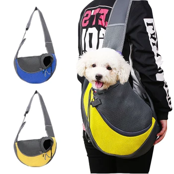 

Pet Dog Carrier Single Shoulder Bag Breathable Outdoor Travel Handbag Pouch Mesh Oxford Sling Comfort TravelTote Shoulder Bag