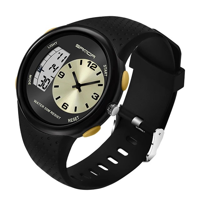 SANDA спортивные мужские часы лучший бренд класса люкс военные цифровые кварцевые часы водонепроницаемые мужские часы relogio masculino 763 - Цвет: Black Gold