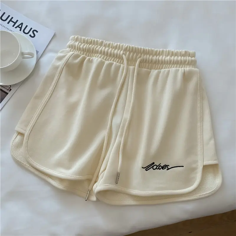 Shorts Couple Harajuku Letter Embroidery Summer Chic Women Streetwear All-match Oversized Basic white Workout female Clothing women's fashion Shorts