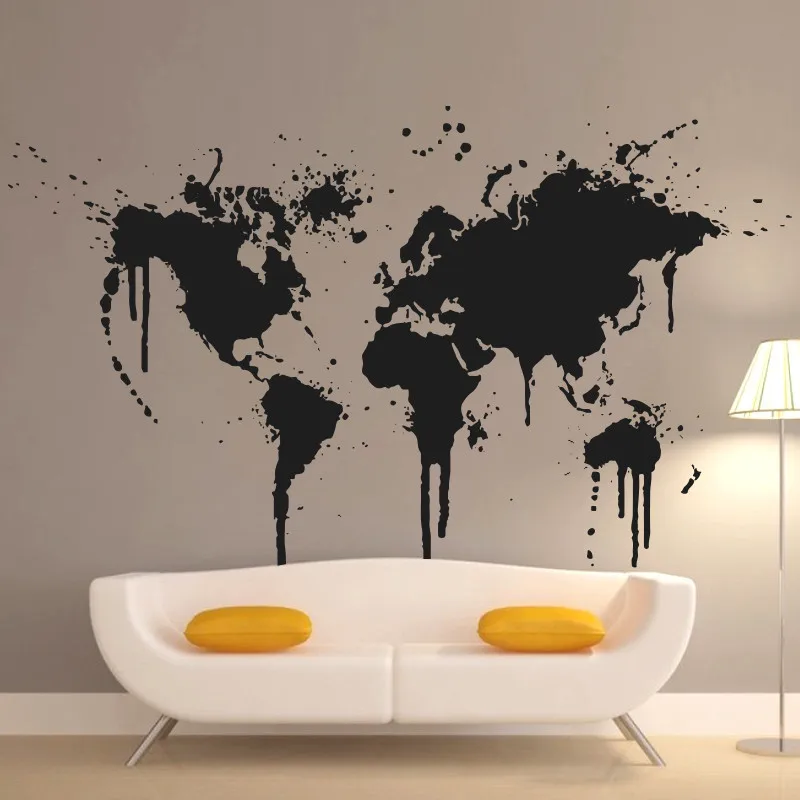 Art-decor-New-Design-Spray-Paint-World-Map-Wall-decal-XL-Creative-Wall-sticker-Vinyl-Cheap
