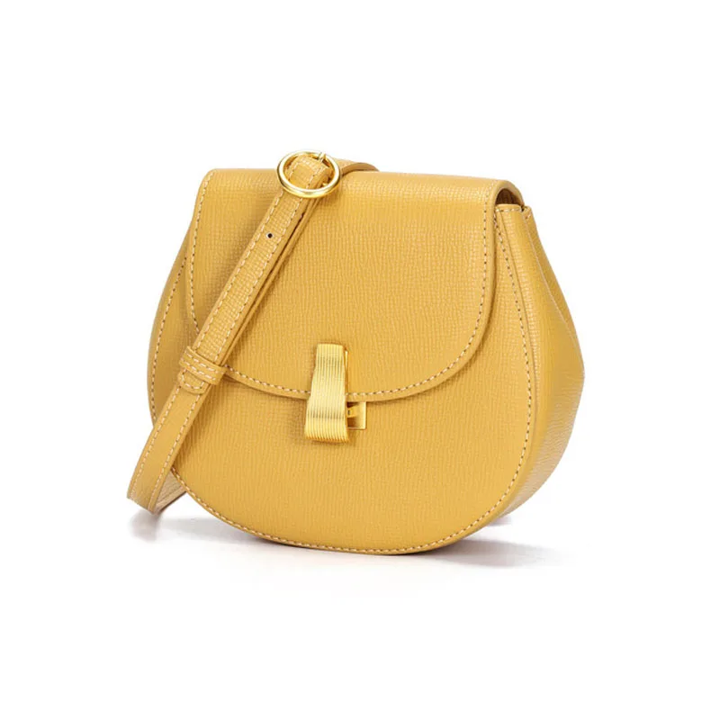 

Women Fashion Leather Saddle Bags Designer Luxury Handbags Small Shoulder Bag Round Shape Solid Color Crossbody Bags Waist Pack