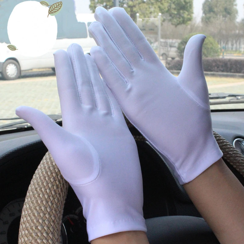 Fashion Summer Spandex Gloves Men Women Sunscreen Driving Glove Black Etiquette Dance Tight White Jewelry Mittens 2021 New mens leather gloves for winter