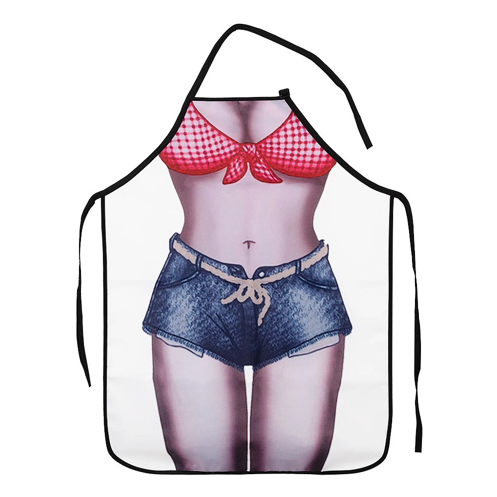 4 Colors Aprons Sexy Funny Personalized Kitchen Digital Printed For Women Man BBQ Cleaning Cooking Apron