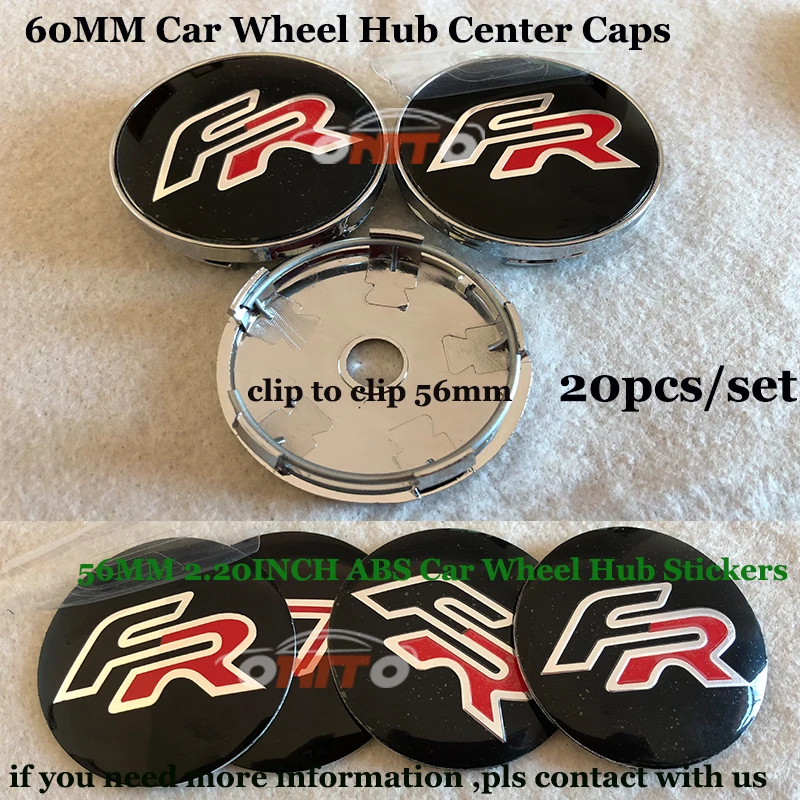

20pcs/set 60mm Car Wheel hub Caps FR logo For SEAT Cordoba Ibiza Cupra Leon lbiza Toledo Altea IB E Car Badge Emblem label