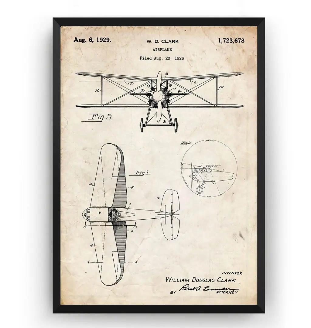 Coates R C Details about   1948 Patent Art Poster Airplane 