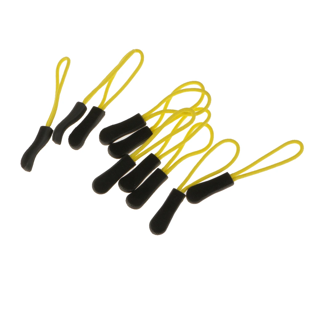 10pcs/set Zip Slider Hanger Replacement Zipper Pull Cord Fastener - 3 Colors