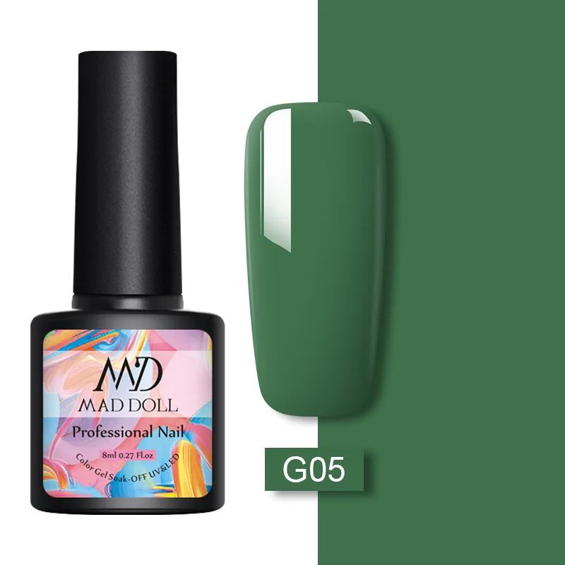 G05 MAD DOLL 8 мл Гель-лак для ногтей Набор для маникюра гибридные ногти цветной полигель Vernis Полупостоянный УФ-гель для ногтей гель Varnis - Цвет: G05
