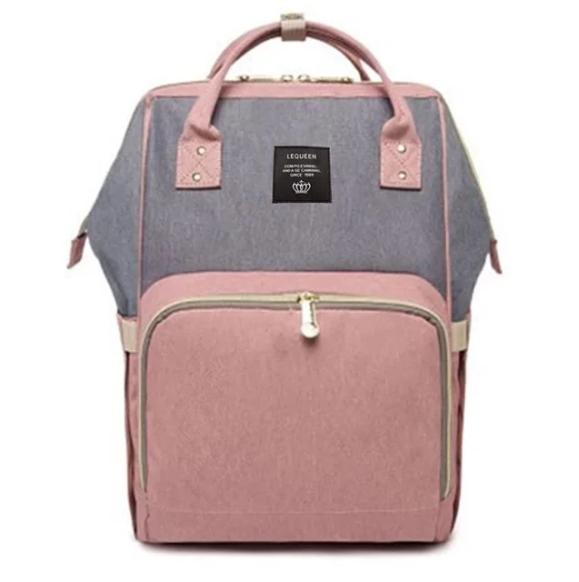 Pink Grey Сумка для подгузников, для ухода за ребенком, Большой Вместительный рюкзак для мамы, дизайнерская сумка для беременных, водонепроницаемая сумка для папы, дорожная сумка - Цвет: Pink Grey
