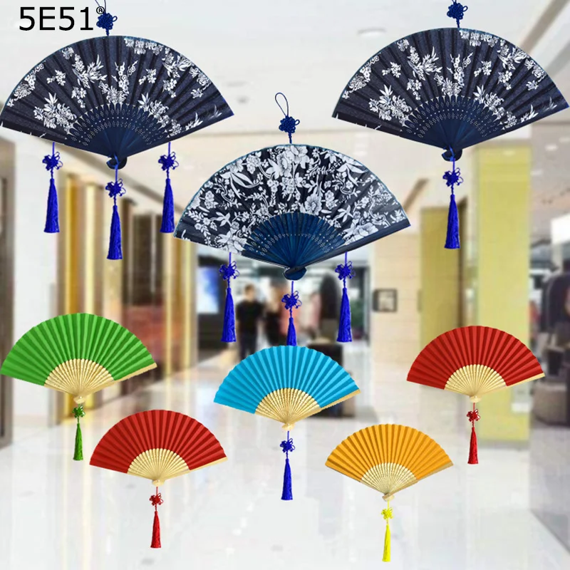 

Blue and white porcelain folding fan Chinese style handicraft ornament