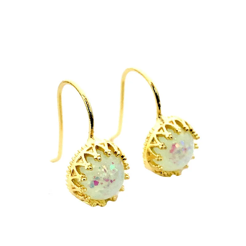 

Luxury Refinement Color Gem Earrings Sweet Temperament Young Girl Ear Nail Anti Allergy Cocktail Party Valentine's Day Gift