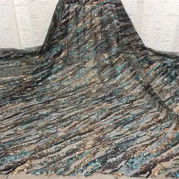 

Latest French Nigerian sequins Laces Fabric 2020 High Quality Tulle African Laces Fabric Wedding African French Tulle Lace