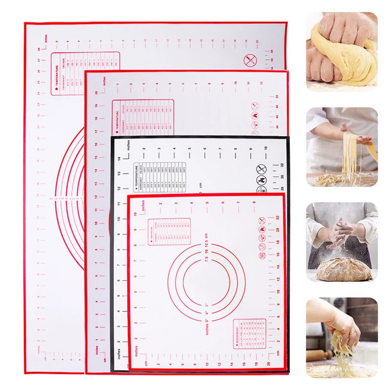 Tapis Patisserie Grande 70x50cm, Tapis de Cuisson Silicone avec Grattoir  Anti Adhesif Tapis de Patisserie avec Mesures Tapis à Patisserie pour