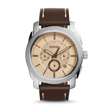 *#Best Price FOSSIL Men's Machine Watch in Silvertone with Brown Leather Strap and Amber Tinted Dial Chronograph Watch for Men FS5170P *#Best Price FOSSIL Men's Machine Watch in Silvertone with Brown Leather Strap and Amber Tinted Dial Chronograph Watch for Men FS5170P