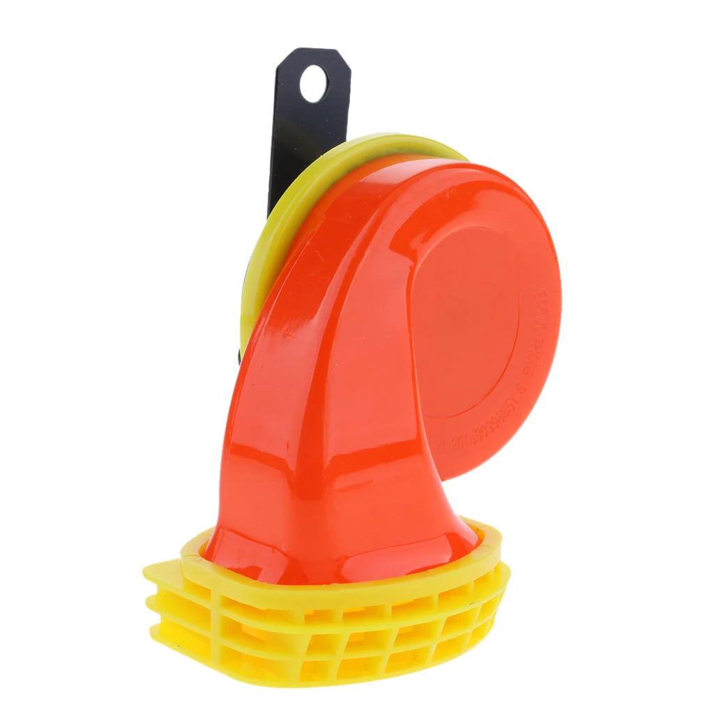 Car Motorcycle 130dB Loud Snail Air Horn Siren Waterproof 510hz 12V Orange