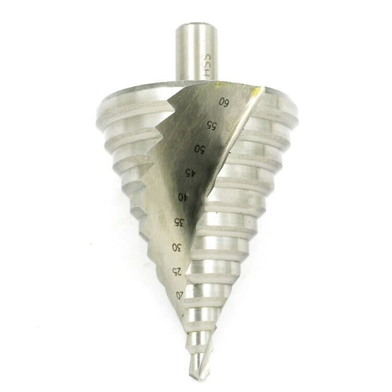 

12 Steps Spiral Groove Conical Cone Drill 6-60mm Titanium HSS Bit Set Cutter 1pc