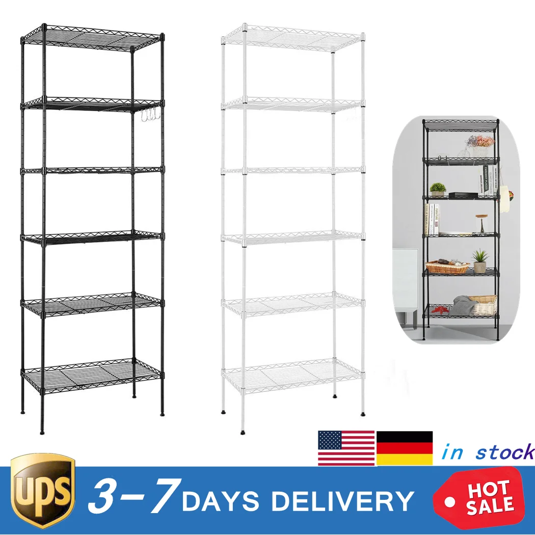 Details about   Devo 6-Shelf Adjustable Height Storage Shelf Standing Organizer Shelf B s a e 63 