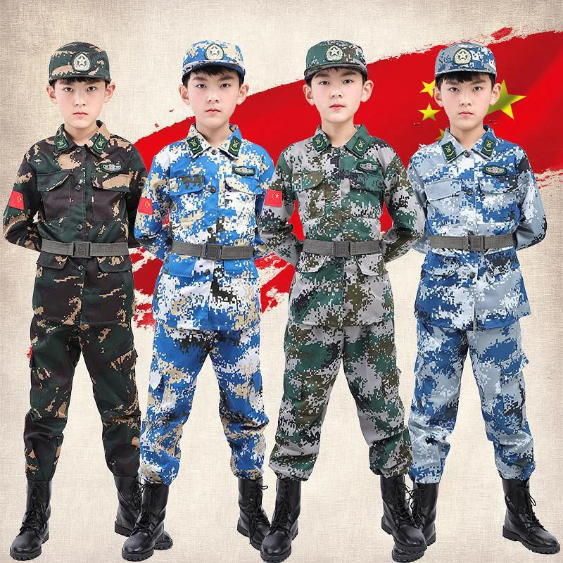 

Children Camouflage Hunter Set 2019 Autumn And Winter New Style Kindergarten Military Training Clothes Sportswear Young STUDENT'