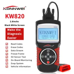 KONNWEI KW820 Авто EOBD OBD2 OBDII сканер средство диагностики двигателя считыватель кодов неисправностей автомобильный диагностический сканер